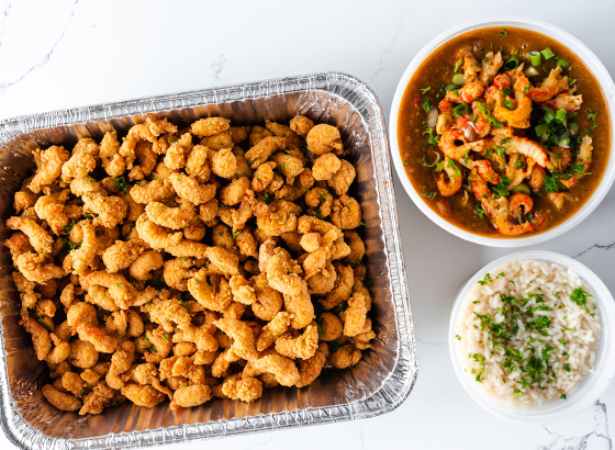 Get the best of both worlds with the Crawfish Combination from Pappadeaux Seafood Kitchen- Fried Crawfish and Crawfish Etouffee! 